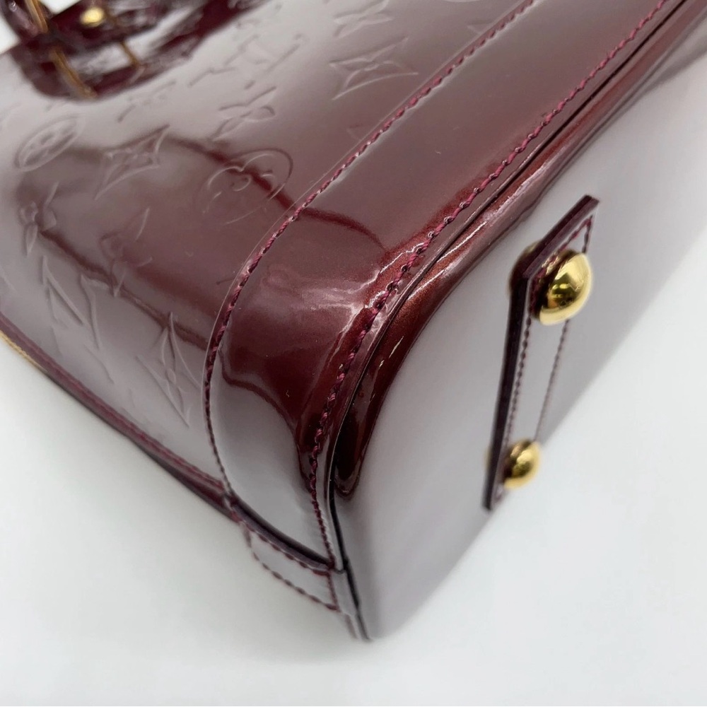 ✨ FULL SET ✨ Louis Vuitton Alma PM Monogram Vernis - Rouge Fauviste - Picture 8 of 16